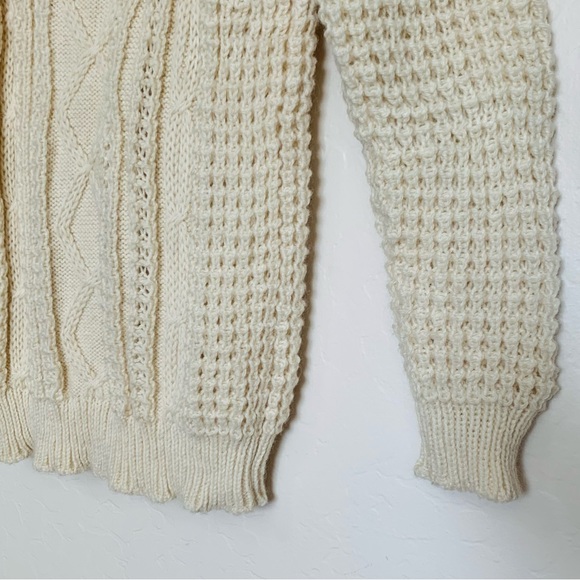 Falcarragh Made in Ireland Pure New Shawl Neck Wool Sweater Sz M - Picture 4 of 6